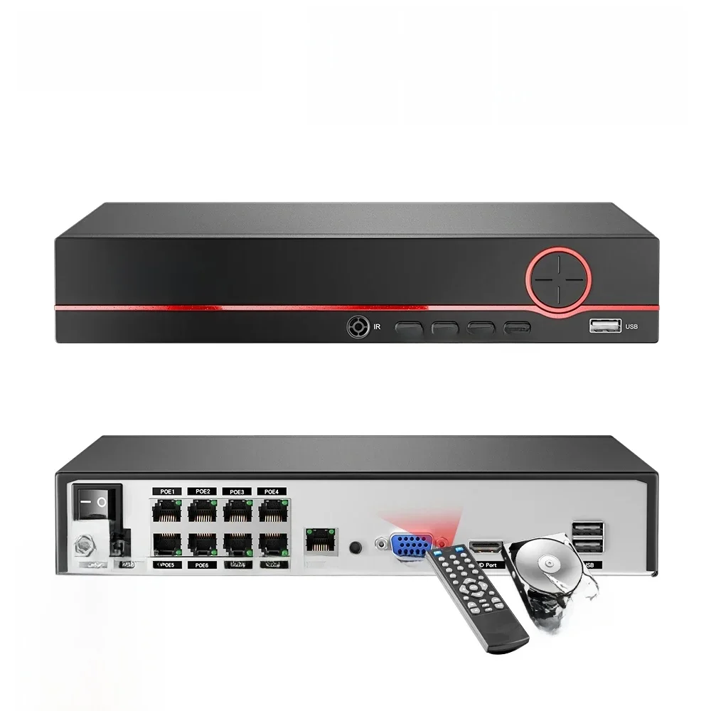 Techage H.265 8CH 4MP 5MP 8MP 1080P 4K POE NVR Tweeweg Audio Beveiliging Surveillance NVR tot 16CH Voor POE IP Camera CCTV Video - afbeelding 2