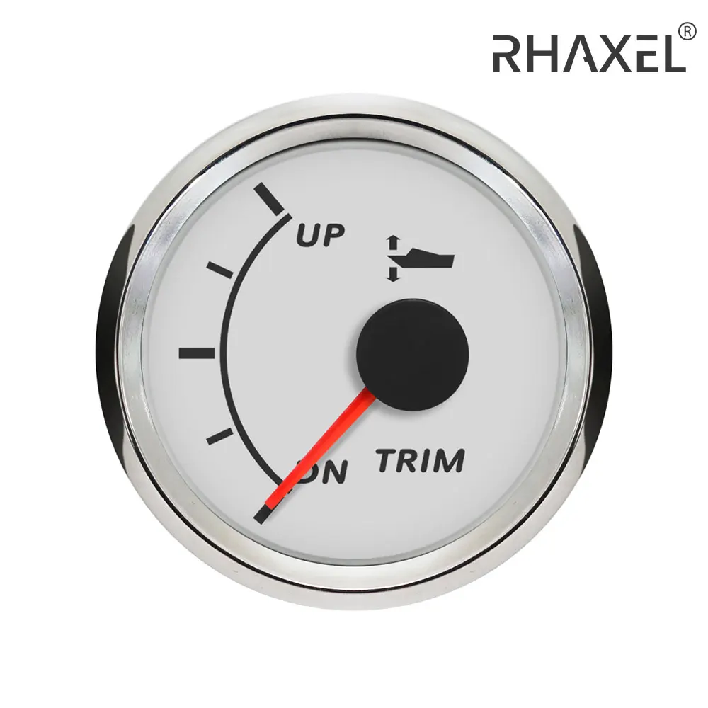 

RHAXEL Trim Gauge 0-190ohm UP-DN with Red Backlight 9-32V for Marine Vessels Boat Yachts 52mm