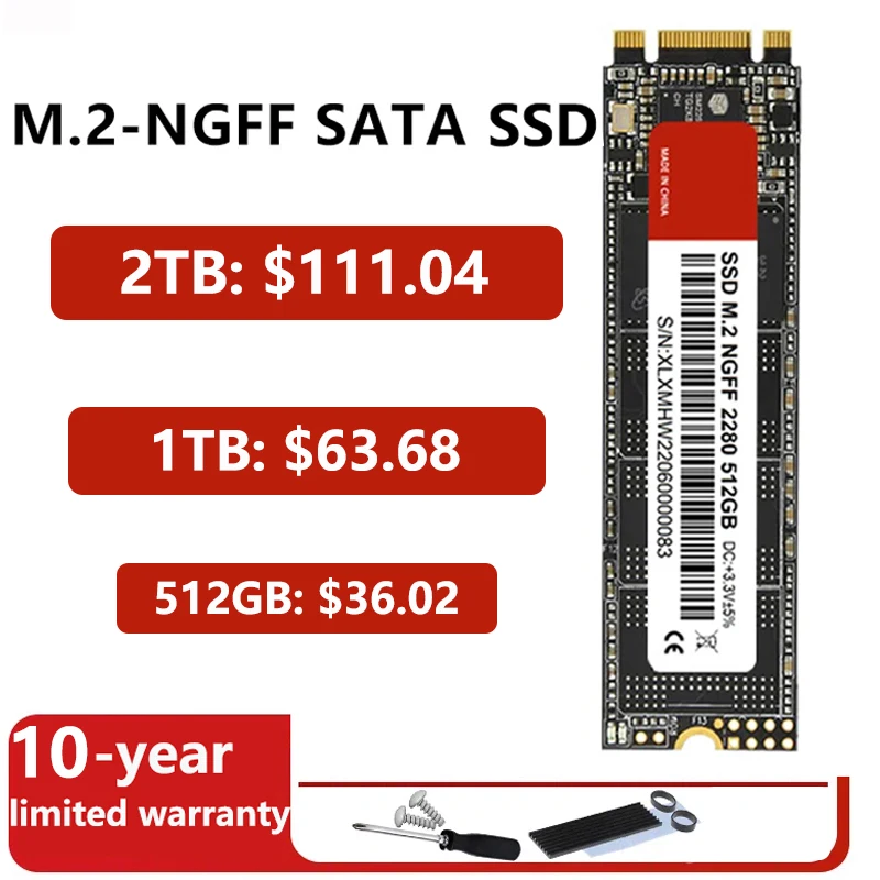 

2TB SATA 3 SSD M2 512gb 1tb M.2 AHCI SSD Hard Drive Disk for Laptop Tablets Desktop ps5