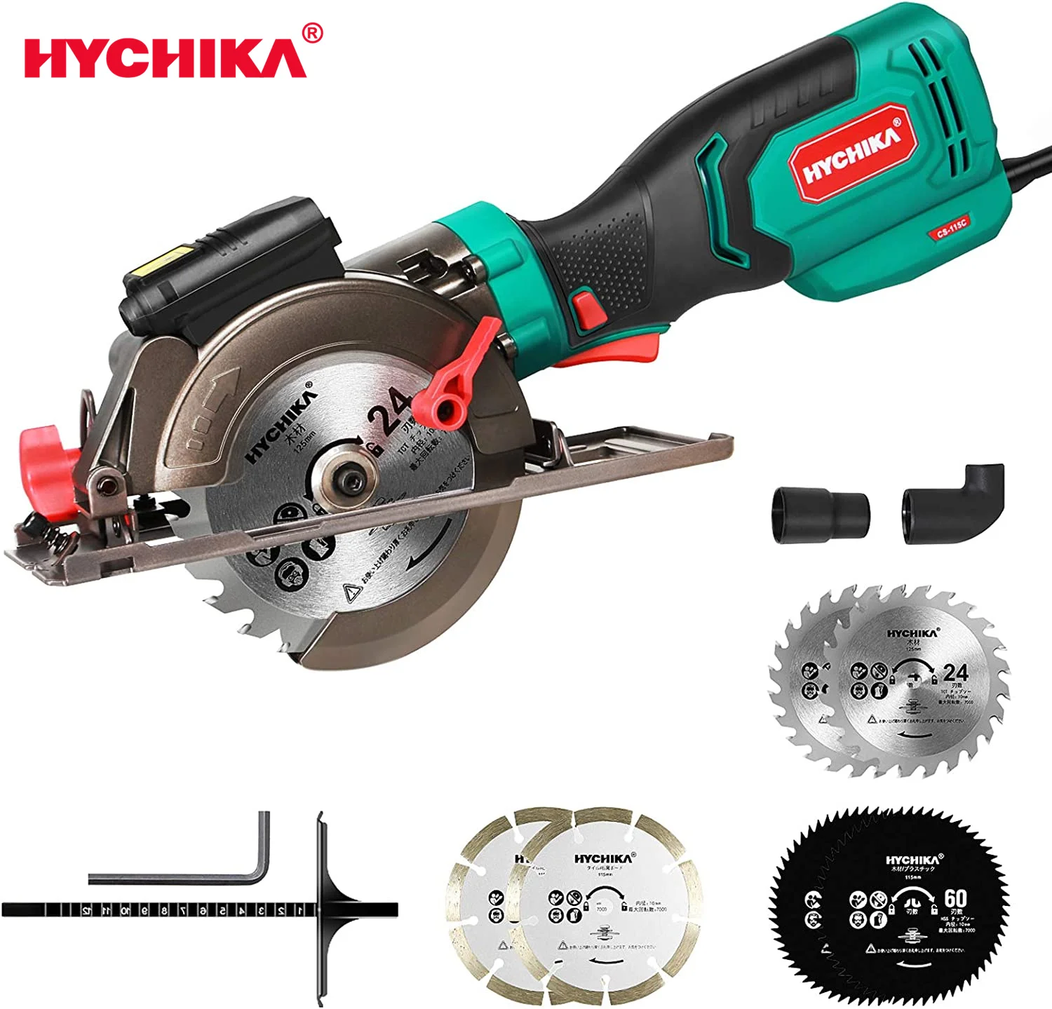 HYCHIKA 750W Electric Saw with Laser Guide Circular Saw Multifunctional Power Tools Sawing Machine for Cutting PVC Wood Tiles