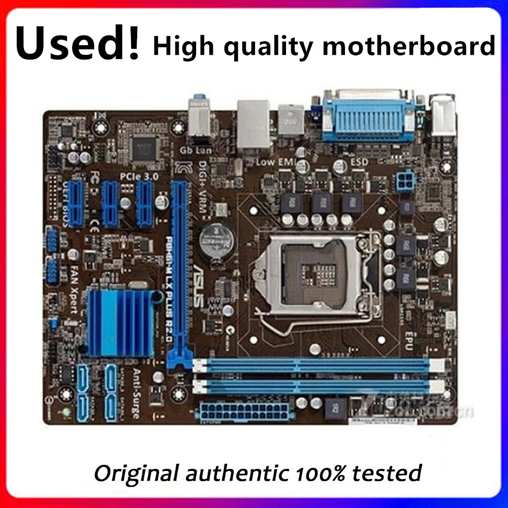 For ASUS P8H61-M LX PLUS R2.0 Desktop Computer Motherboard LGA 1155 DDR3 16GB Intel H61 P8H61 Desktop Mainboard  SATA II Used