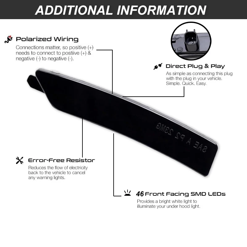 أضواء عاكسة للعلامات الجانبية لـ 2024 2025 Ford Mustang Gen7/S650، أضواء علامة المصد الأمامي والخلفي #2