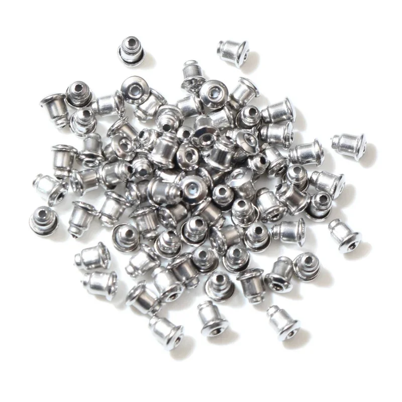 200 sztuk/partia wysokiej jakości kolczyk ze stali nierdzewnej powrót podłącz kolczyk ustawienia baza Ear Studs powrót kolczyk korek cały Sale-T1-36 — zdjęcie 2
