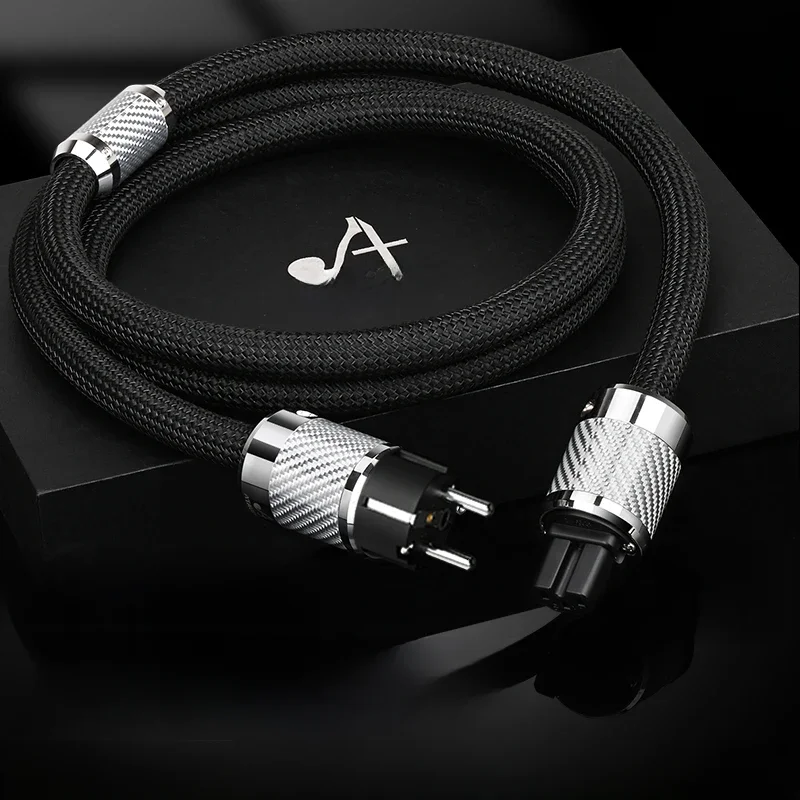 Kabel zasilający HIFI OCC AC Audiofilski Wzmacniacz Audio Filtr DAC Kabel zasilający HIFI EU US AU Wtyk z włókna węglowego platerowany platyną — zdjęcie produktu 7