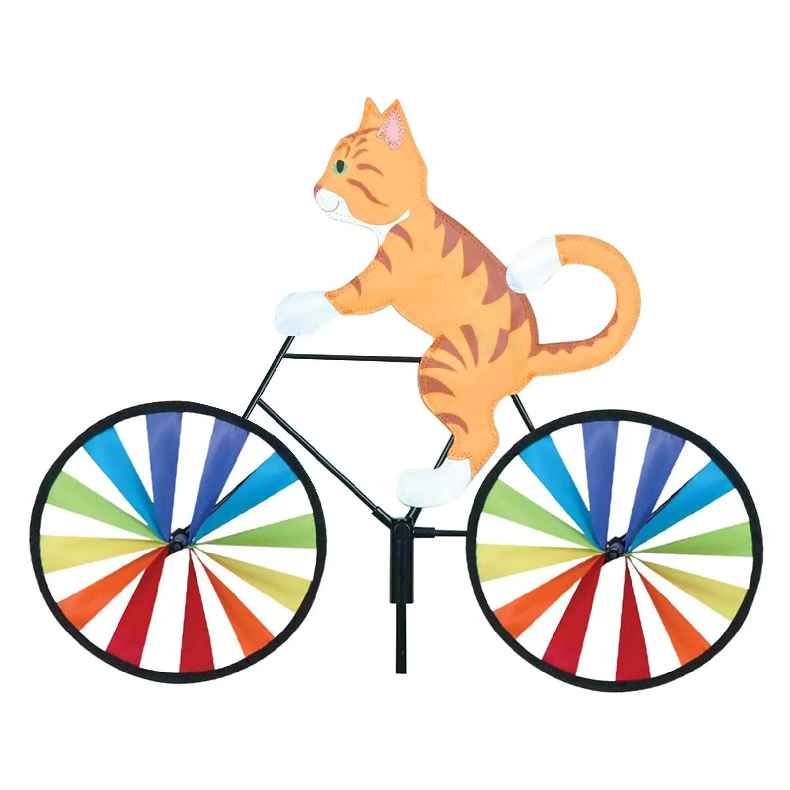 AliExpress Rainbow Spinner Windmill Cat Dog Tiger On Bike DIY Bicycle Wind Spinner Whirligig Garden Lawn