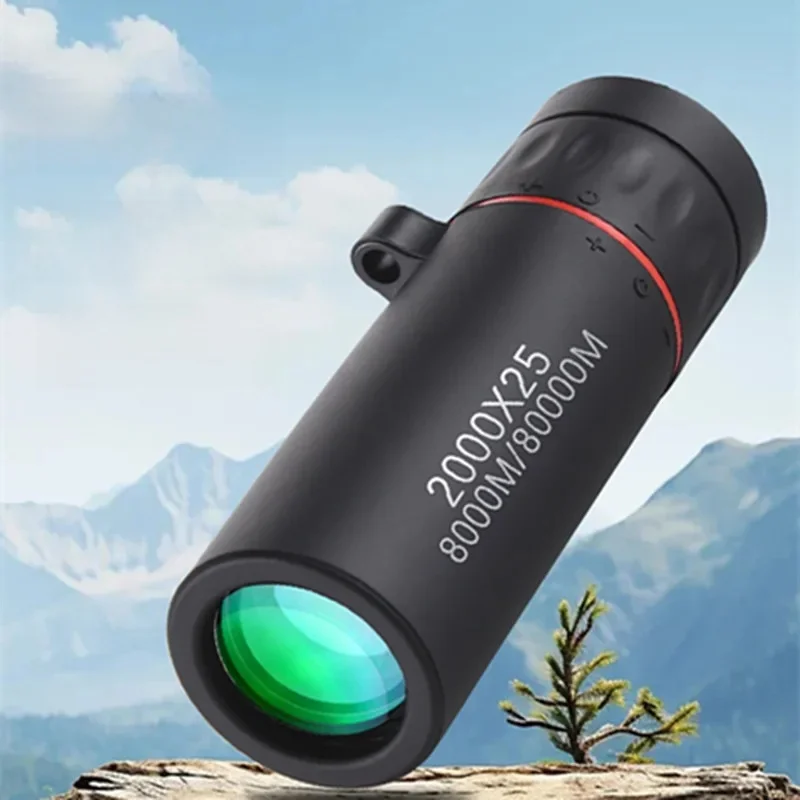 Outdoor 2000x25 HD Monoculaire Telescoop Mini Draagbare Mobiele Telefoon Telescoop met Houder Camping Jacht Birdwatching Telescopen - afbeelding 2