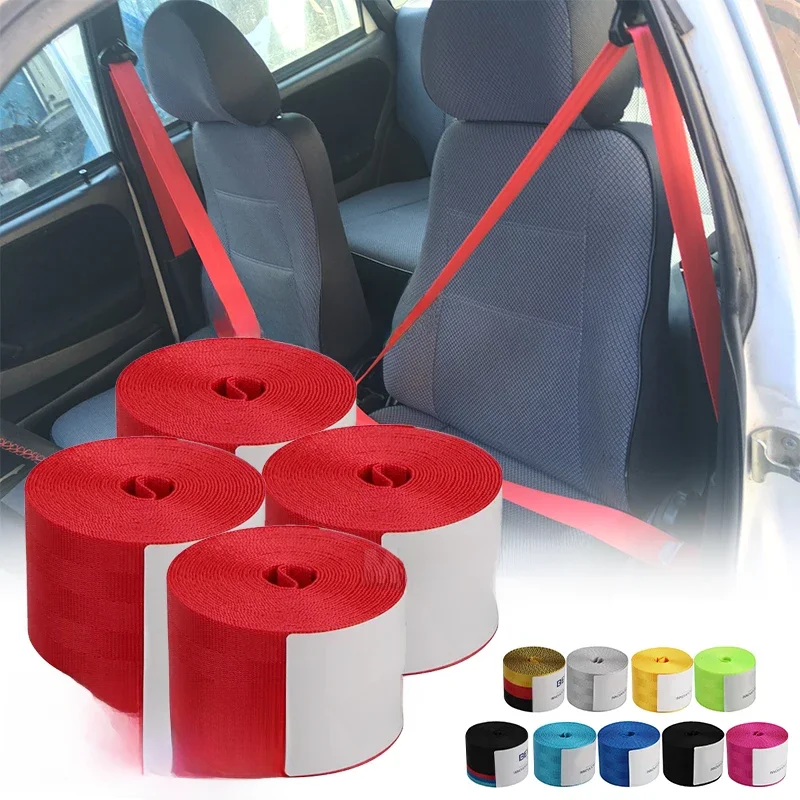 Carro Modificado Seat Belt Webbing Tecido, Racing Cintos de Segurança, Arnês Correias, Universal