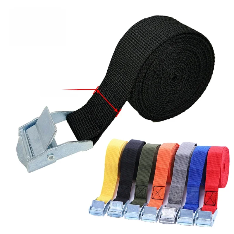 AliExpress Guffis 2M Cargo Straps With Buckle Tie-Down Belt for Motorcycle Car Bicycle Metal Tow Rope Strong Ratchet