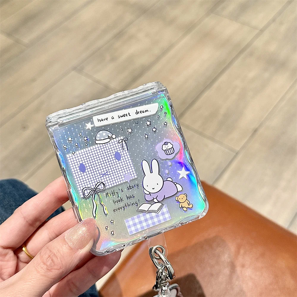 Urocze etui na telefon z motywem słonia, króliczka Miffy, do Samsung Galaxy Z Flip6 7 FE Flip5 z osłonką na zawias, kawaii etui z misiem do zflip7 Funda — zdjęcie produktu 6