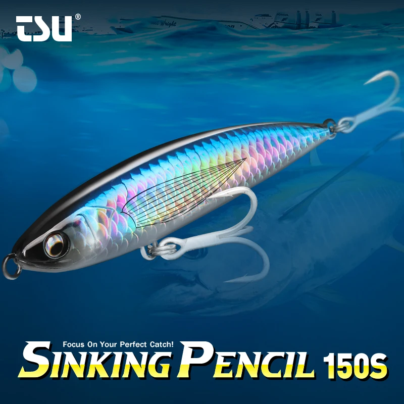 TSURINOYA 150mm 75g Heavy Fishing Lure Sinking Pencil ASTRA 150S Offshore Big Game Artificial Hard Baits Sea Fishing Stickbait