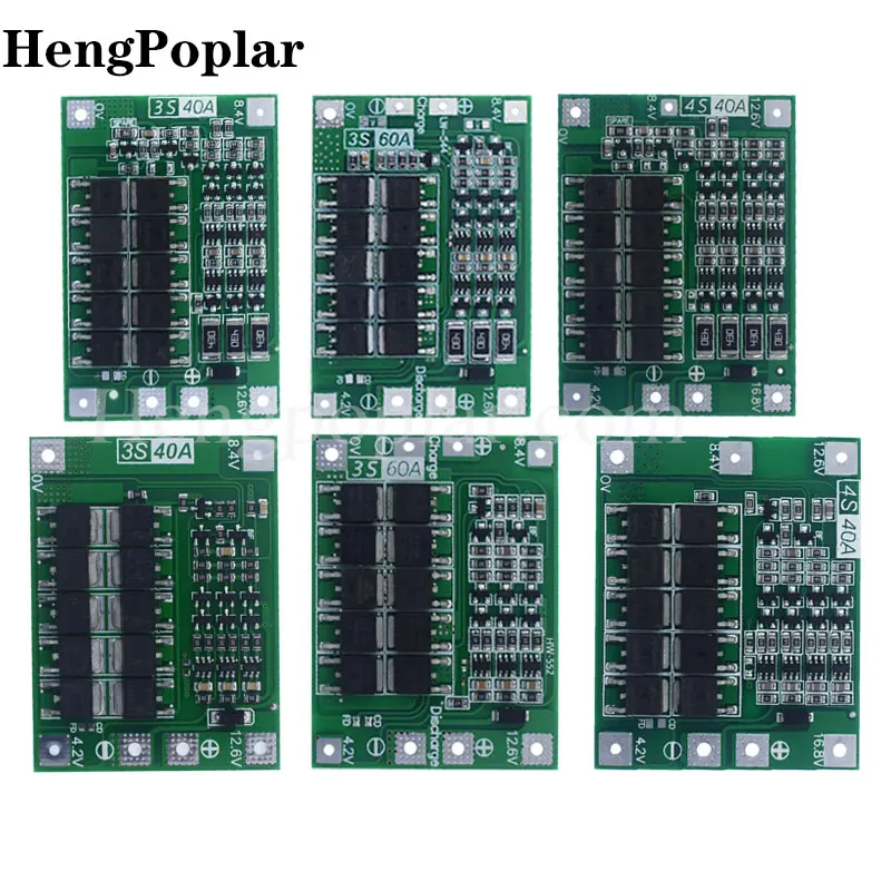 3 strings/4 strings 40A 60A lithium ion battery charger protection board balanced/enhanced version can start electric drill