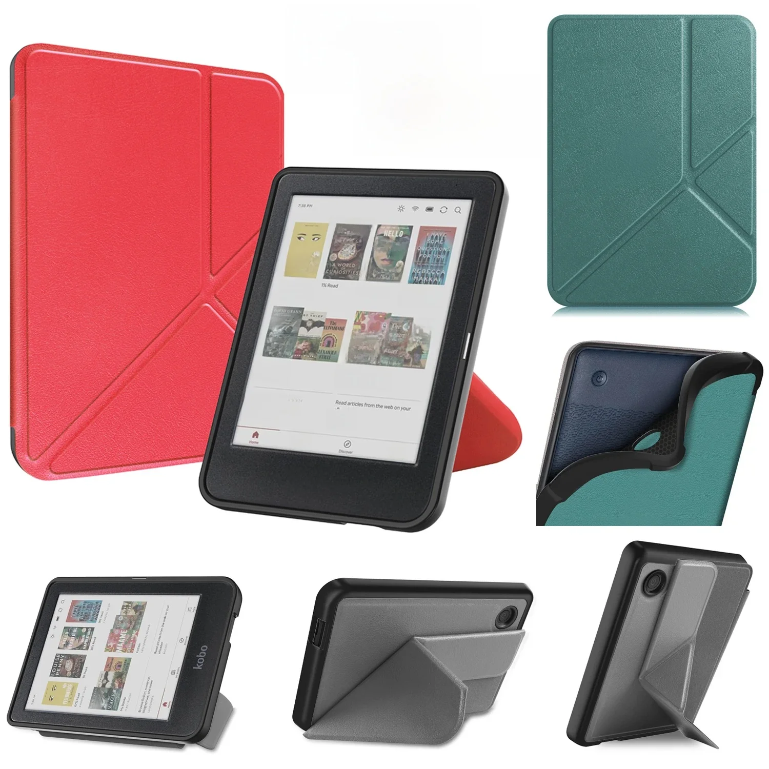 Dla Kobo Clara Color BW 2024 2E Case 6-inch Origami Stand Sleep Cover Ebook N367 N365 N506 Multi-folding Magnetic Funda Hoesje — zdjęcie produktu 7