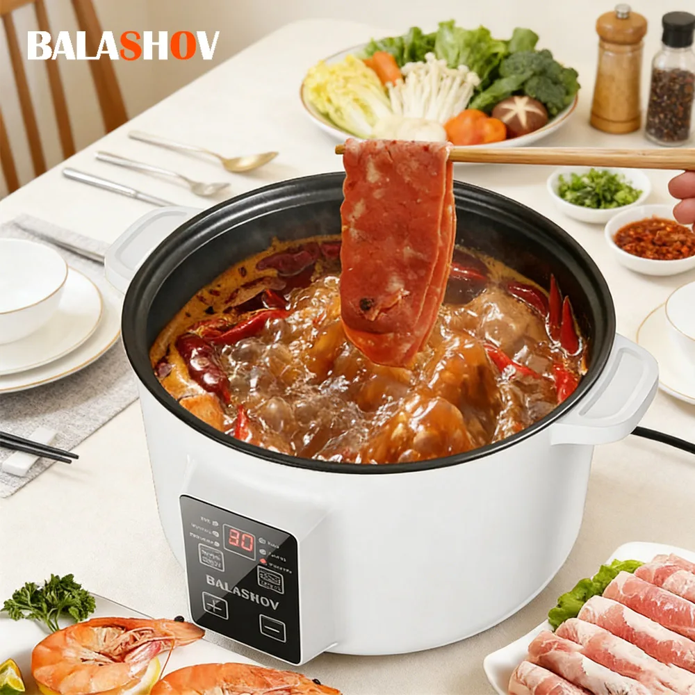 Olla eléctrica multifuncional de 3,5l, olla caliente para el hogar, utensilios de cocina antiadherentes inteligentes para cocina y electrodomésticos, olla de arroz UE