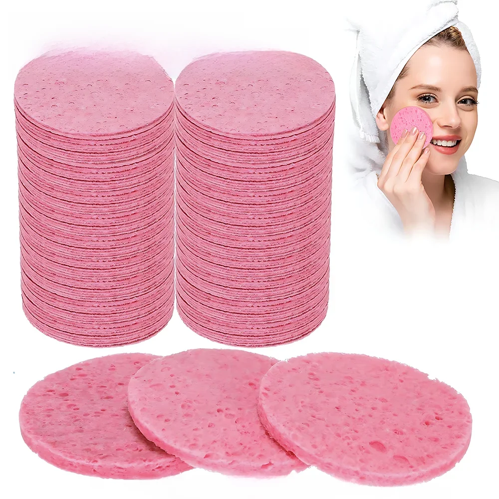 50-1000PCS Kompresse Gesicht Waschen Puff Natürliche Holz Zellstoff Schwamm Gesicht Waschen Puff Schäumen Gesicht Puff Cosmetic Puff gesicht Reinigung Schwamm