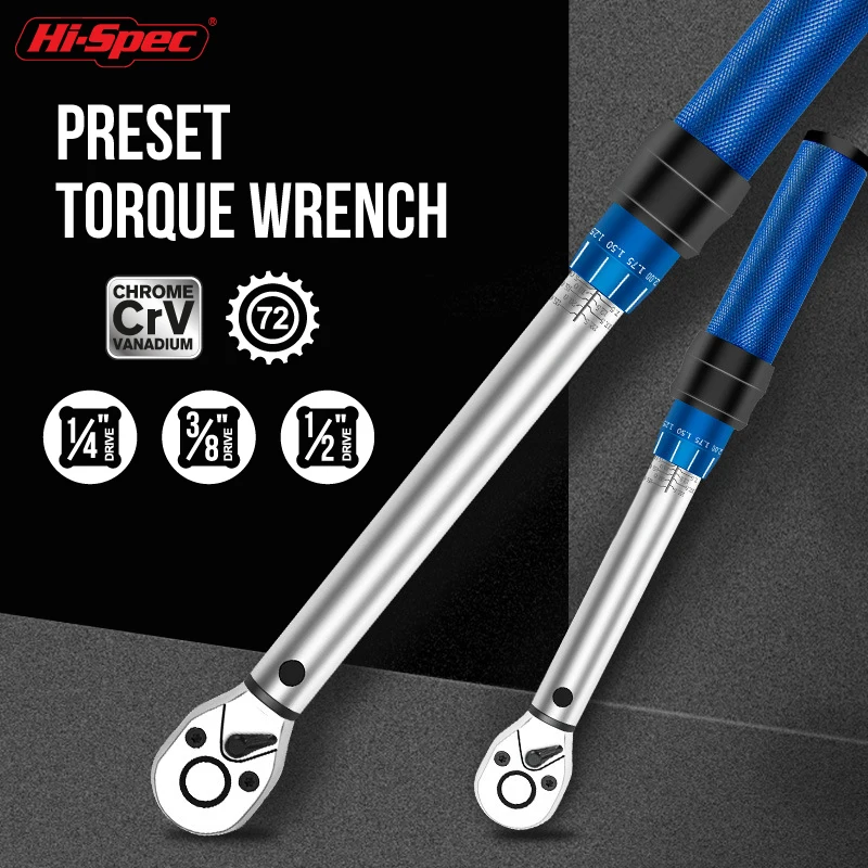 Hi-Spec-Conjunto de Chave de Torque Multifuncional, Chave de Soquete, Adaptadores Ajustáveis, Alcance de 5-220 nm, 1 Conjunto, 1/2 ", 1/4", 3/8"
