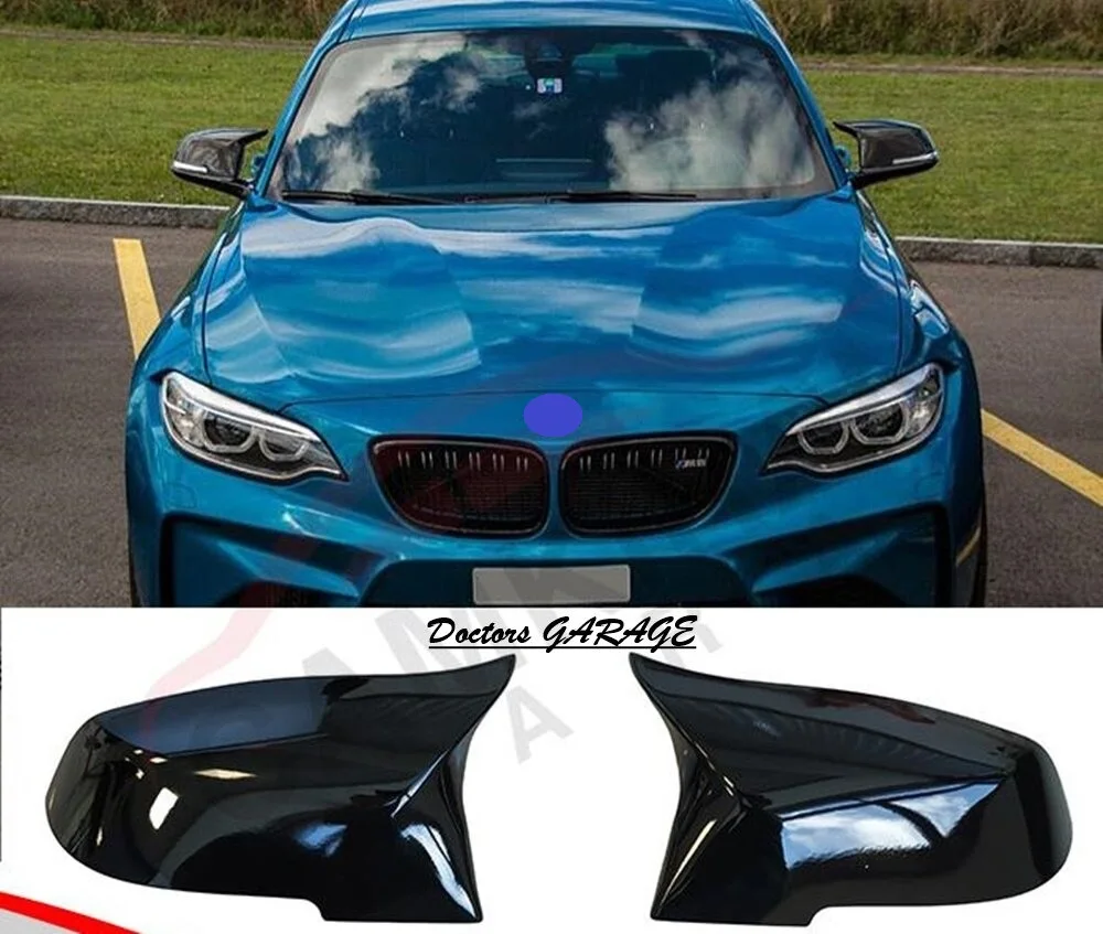 Bat Mirror Cover For BMW F20 F22 F30 F32 F33 F36 Series Glossy Black Wing Case Covers Body Kit Rearview Auto Car Accessory