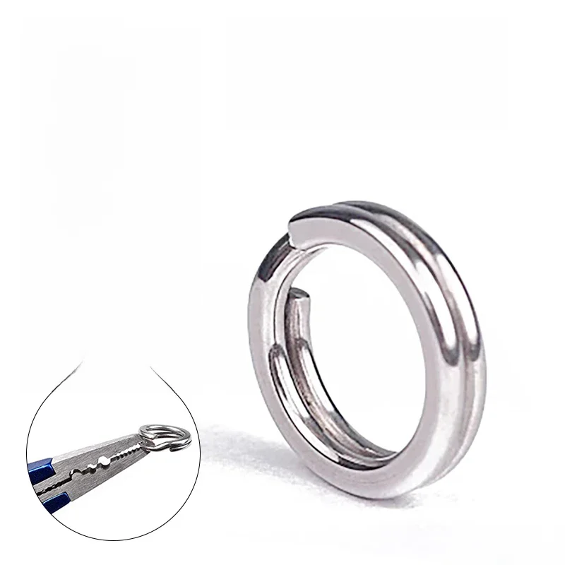 JK – anneaux fendus de pêche en acier inoxydable, leurre, boucle d'anneau solide, connecteurs d'appât et connecteur pivotant à anneau solide de Type 8 combinati