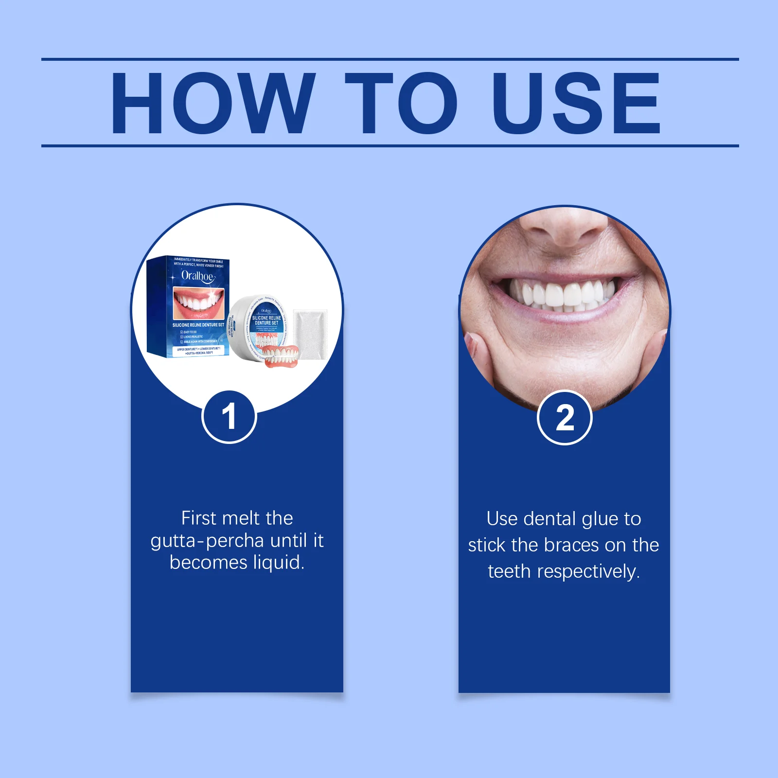 Oralhoe سيليكون طقم أسنان تبييض الأسنان تقويم الأسنان المؤقتة العناية بصحة الفم قابل للتعديل الكمال ابتسامة Reline طقم أسنان