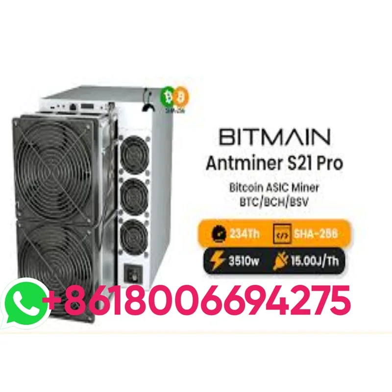 B. Em estoque Bitmain Antminer S21 Pro 234Th/s 3510W Bitcoin BTC ASIC Miner