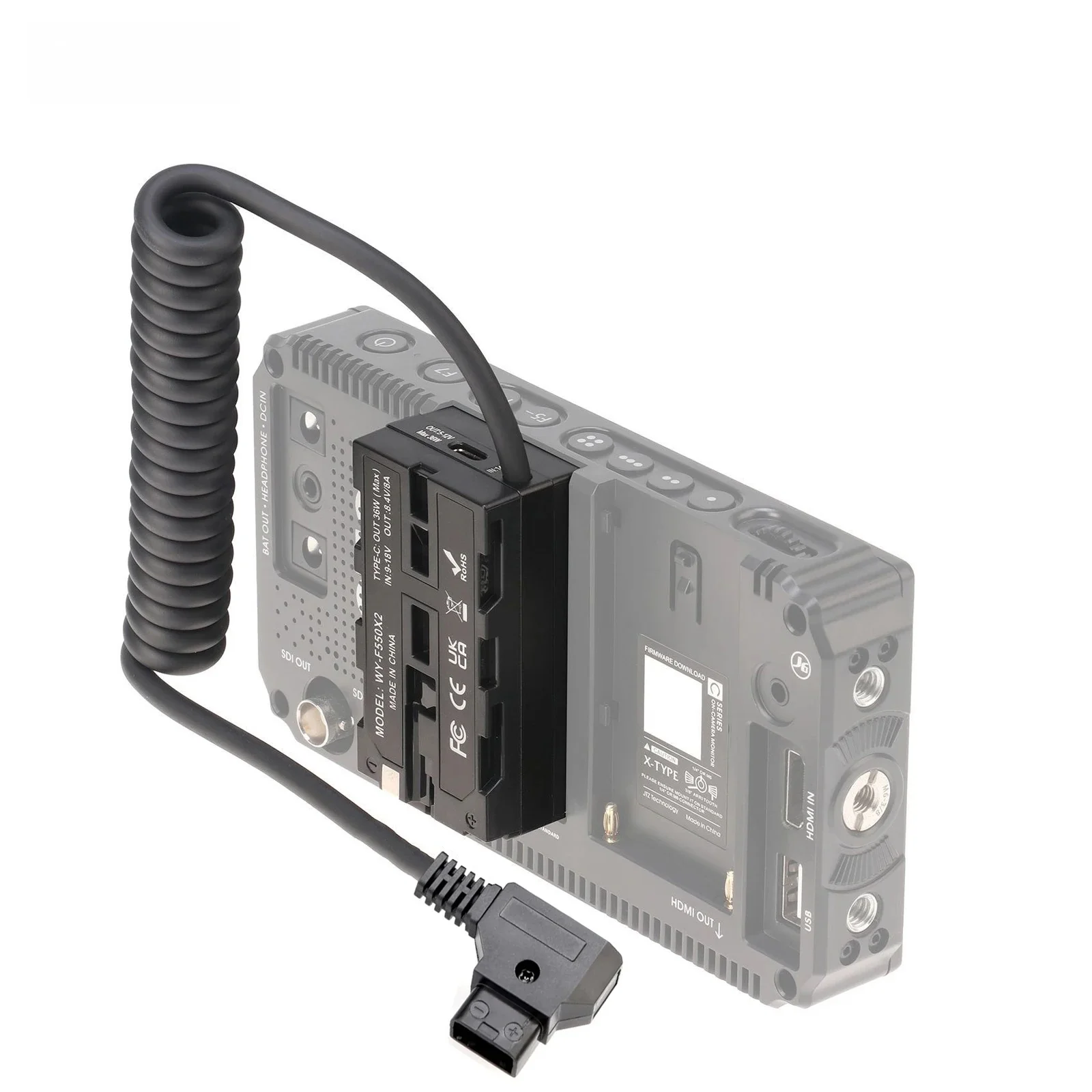 Probty D-Tap do dwustronnego NP-F550 atrapa akumulatora łącznik DC do monitorów oświetlenie LED do kamery nadajnik-odbiornik — zdjęcie produktu 7