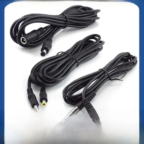 0.5M-5M 12V DC Przedłużacz kabla zasilającego 5.5x2.1 Wtyczka żeńska do męskiej 5.5x2.5 Przewód adaptera męski do męskiego do kamery CCTV Strip Light — zdjęcie 2