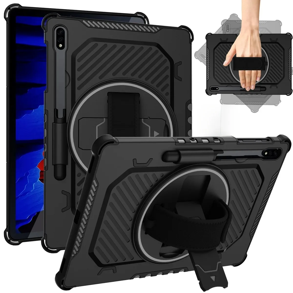 Etui na tablet Funda z obrotową podstawką do Samsung Galaxy Tab S7 S8 S9 S10FE, futerał na Galaxy Tab S7FE S7+ S8+ S9Plus S10+ 12.4 cala — zdjęcie produktu 7