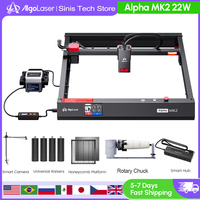 Algolaser Alpha MK2 22W Laser Engraver Cutter Machine Business Tool 3.5Inch Touch Screen Engrave Stainless Steel Wood Acrylic