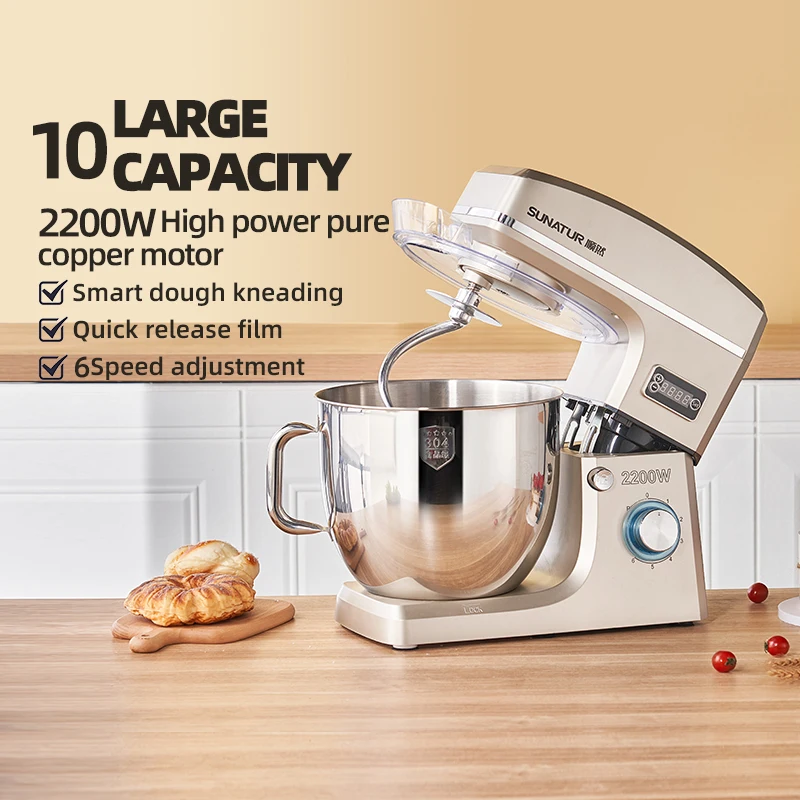 SUNATUR Stand Mixer with Planetary Beater, Electric Kitchen Blender Machine, Processor Supports Dough Kneading & Cake Mixing