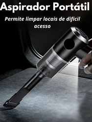 Aspirador de Pó Portátil Recarregavel Potente Limpeza Profissional Facil de Aspirar Poeira Sujeira e Detritos Design Compacto