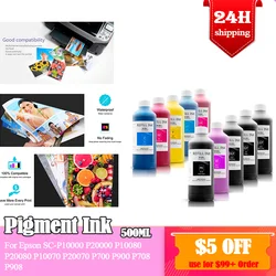 Refill pigment ink for Epson SC-P10000 P20000 P10080 P20080 P10070 P20070 P700 P900 P708 P908 printer 500ml per bottle