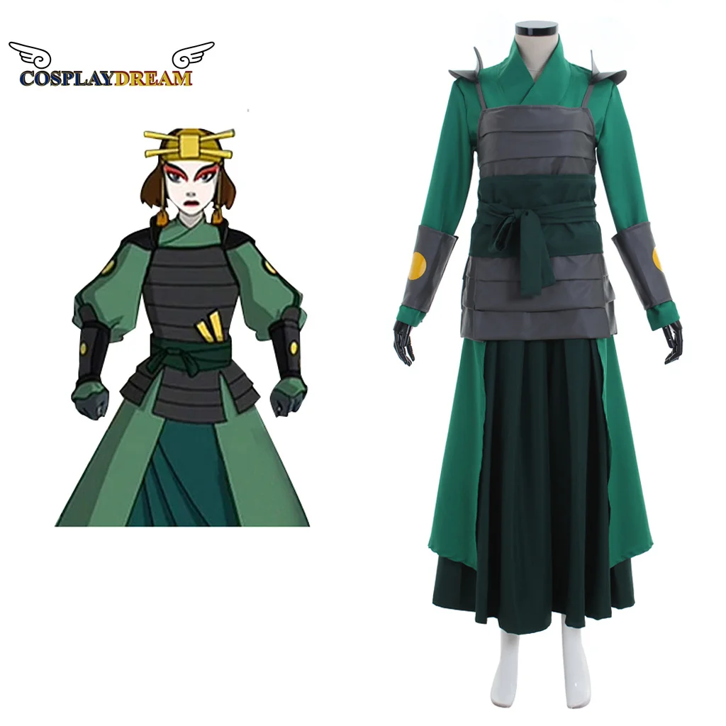 Costume de Cosplay pour femmes adultes, Avatar, le dernier maître de l'air, Suki, les combattants de Kyoshi, Costume d'halloween