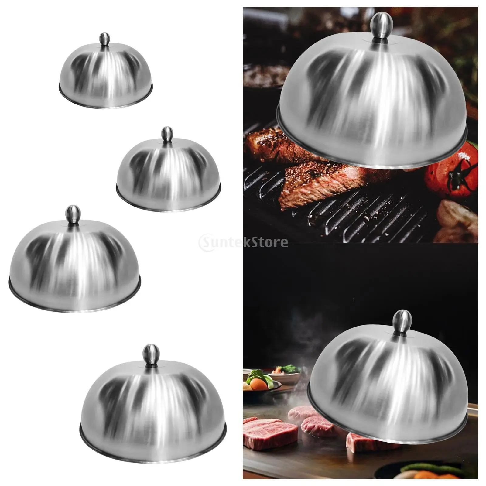 Burger Cover Heavy Duty Cheese Melting Dome for Cooking Outdoor BBQ Barbecue Stainless Steel Food Cover for Burger Steak