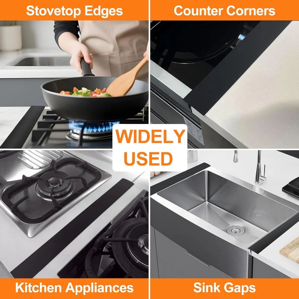 Silicone Strip for the Gap Cover of the Stove Counter,Heat-Resistant Oven Gap Filler, Sealing, Stain-Resistant and Easy to Clean - view 5