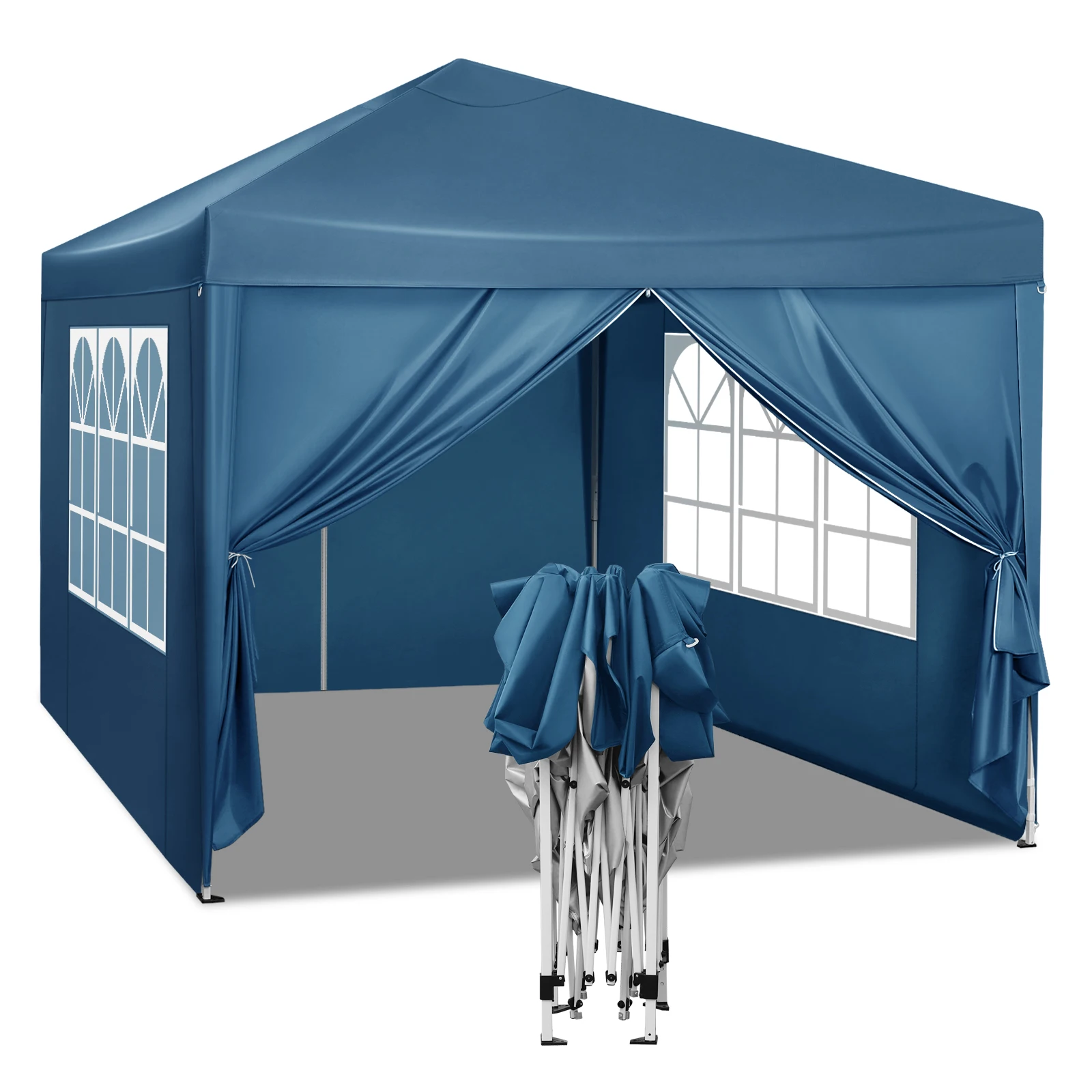 WOLTU Opvouwbare luifel tuintent 3x3m Waterdichte UV-zonbescherming met draagtas Zonnescherm Onderdak Camping Pavillon Gazebo