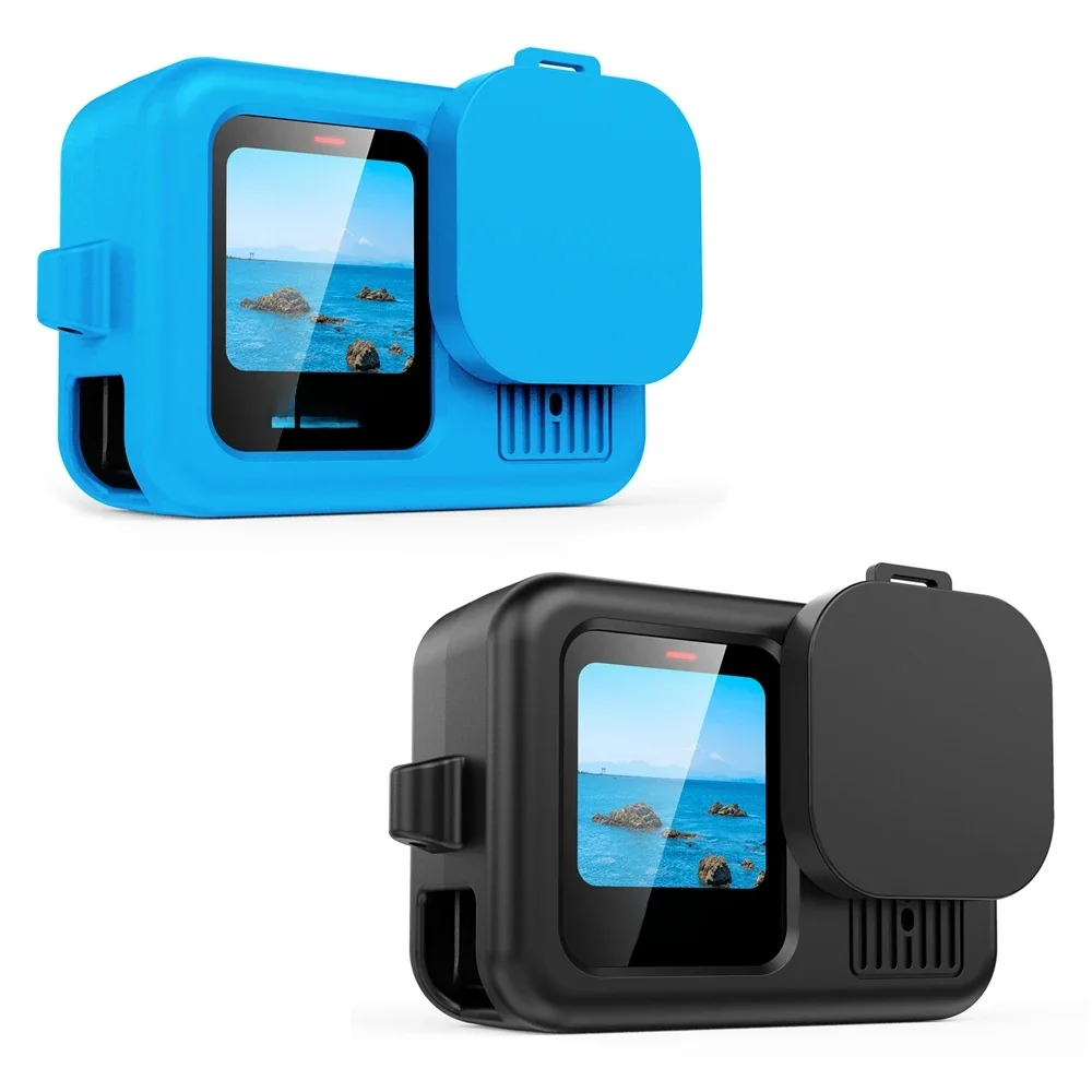 Silikonowe etui do GoPro Hero 13 Czarne szkło hartowane Folia ochronna na ekran Flip Battery Side Cover Lens Cap — zdjęcie 2