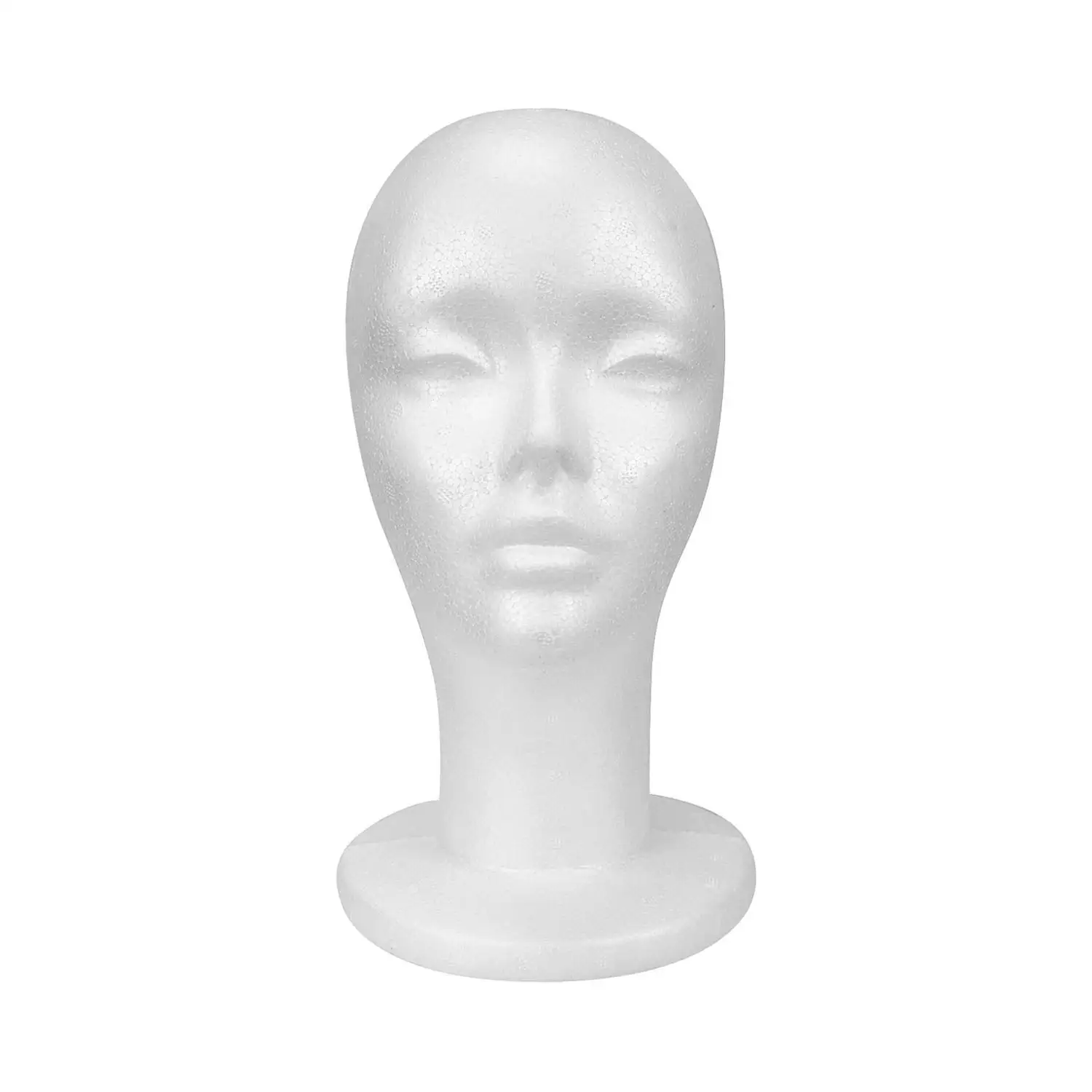 Studio Limited White Styrofoam Mannequin Head - Lightweight, Ideal for Styling, Displaying Wigs