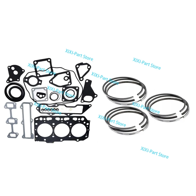 

3TNE84 Full Gasket Set Kit Piston Ring 3-Cylinder For Yanmar 84*2+2+4mm Engine Cylinder Head Gasket Overhaul Rebuild Kit