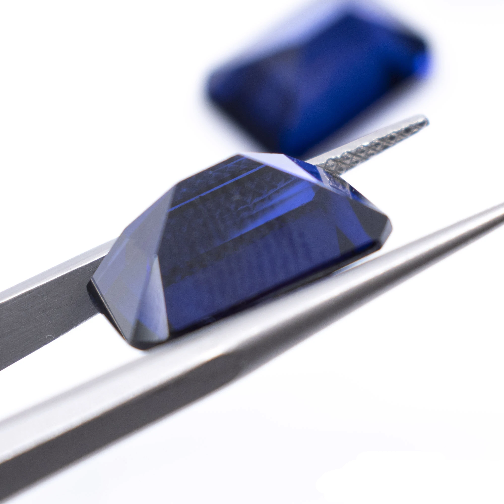Blue Sapphire Corundum Lab Created Octagon Emerald Cut 10x14mm Faceted Loose Gemstones for Settings Wholesale Lot