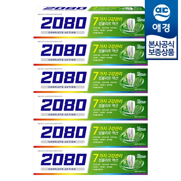 [Aekyung] 2080 COMPLite action toothpaste herb mint 120g x 6 pieces