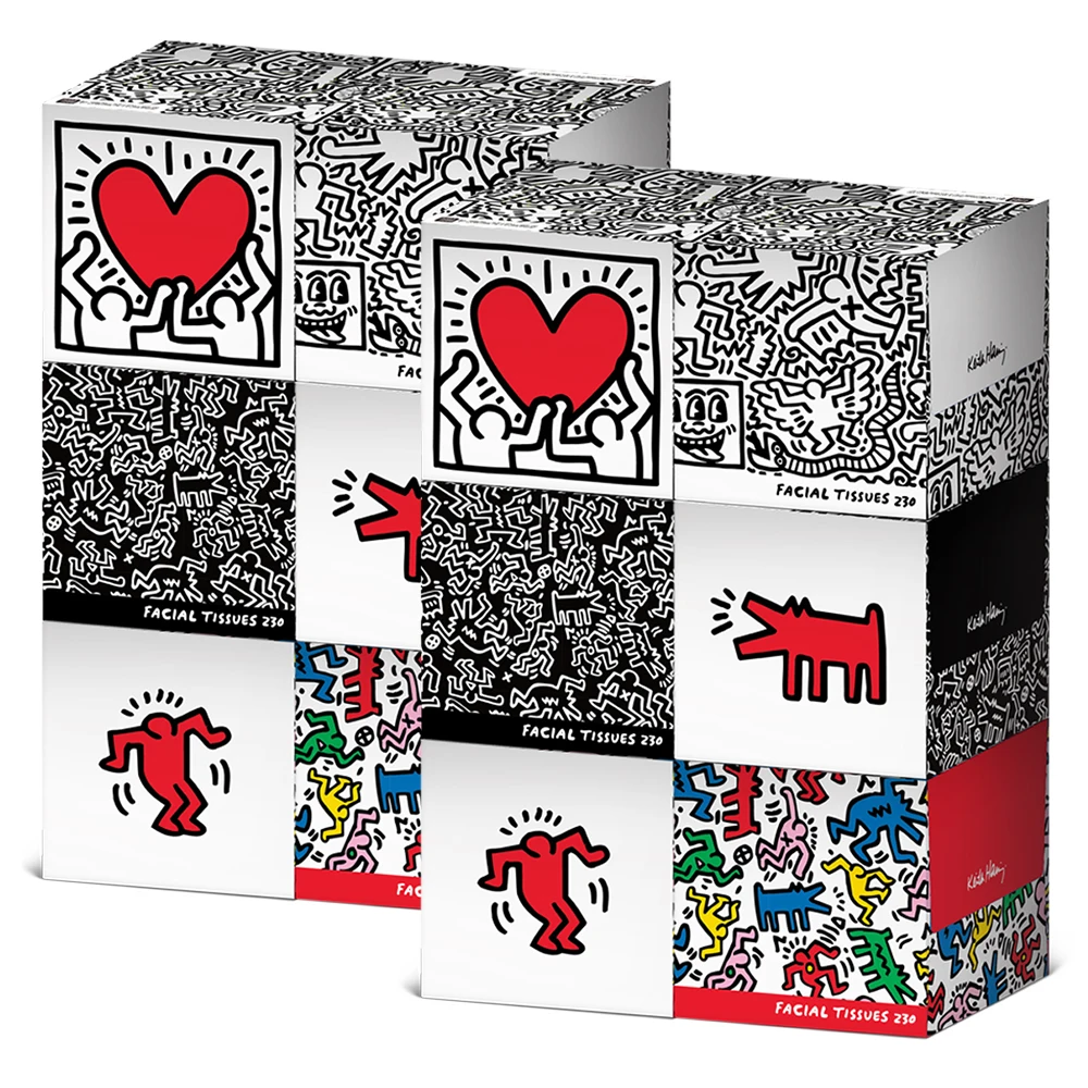 한예지 키스해링 천연펄프 미용티슈 230매 12입 1박스