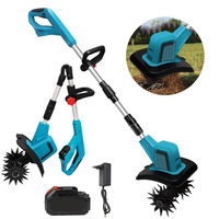 Brushless Electric Garden Tiller, 9 Inch Tilling Width and 6.6 Inch Depth, Garden Rototiller for Lawn/Gardening/Soil Cultivation