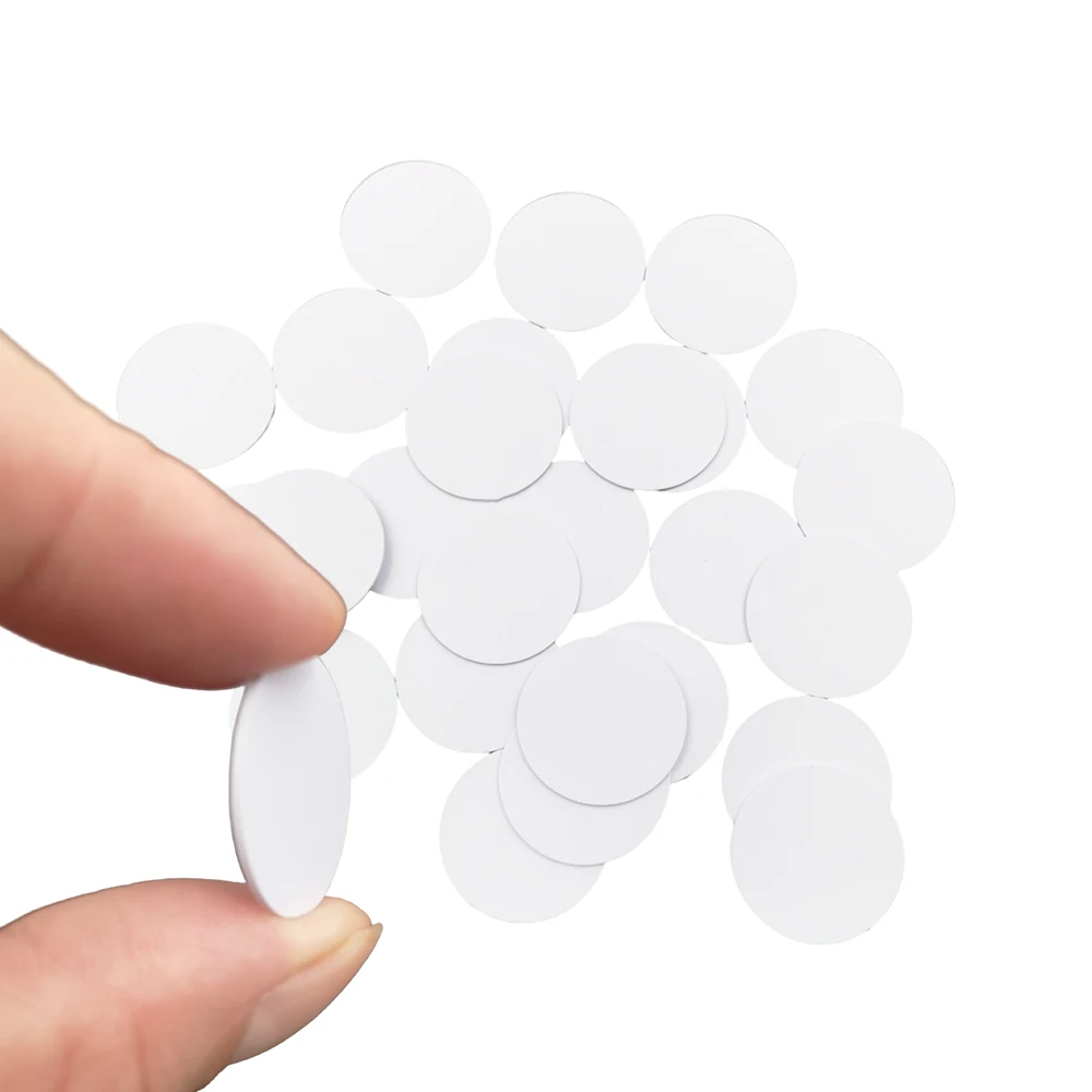 10pcs NFC Ntag213 215 216 Coin Tag 13.56MHz Ultralight Universal Label 25mm Diameter No Adhesive Backing RFID Tag