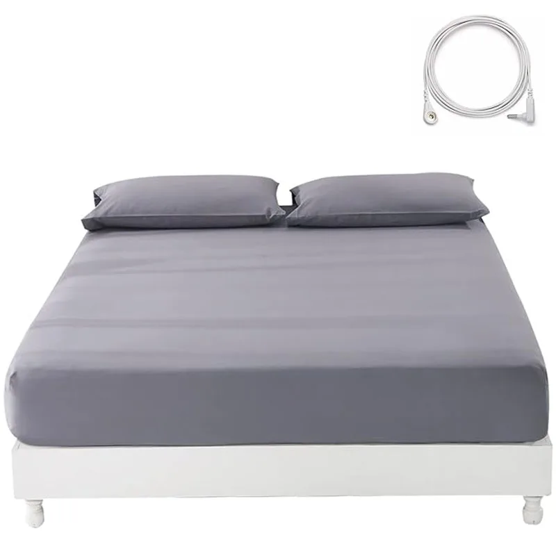 

Earthing Sheet with 2Pillow cases 10% Conductive yard Thread for Better Sleep, Natural Wellness and Healthy Earth Energy