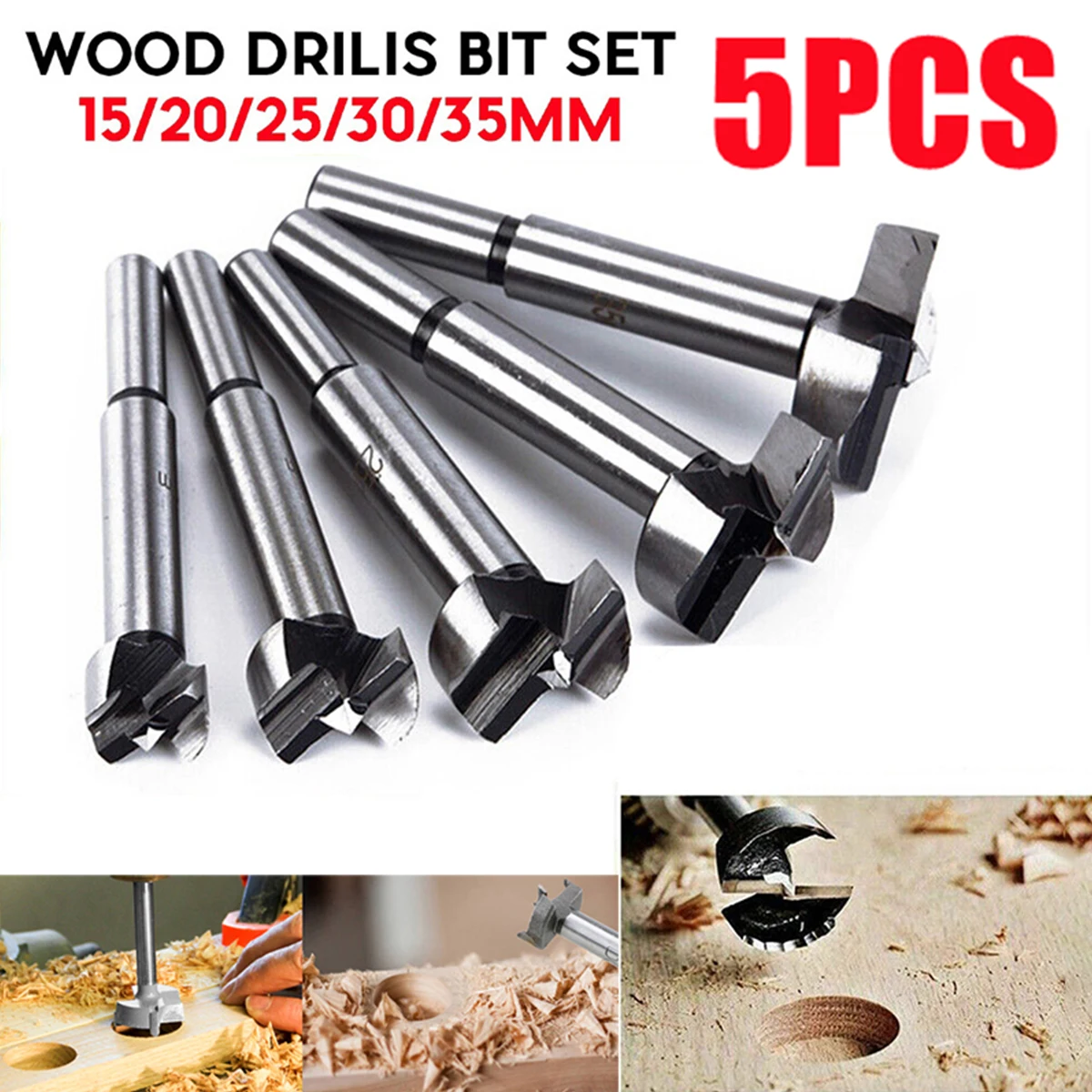 

15/20/25/30/35mm Wood Drill Bit Self Centering Hole Saw Cutter Tools Forstner