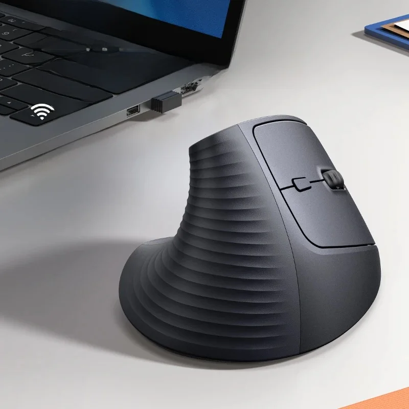 UGREEN mysz bezprzewodowa pionowa 2.4G ergonomiczna 4000 DPI 6 przycisków wyciszenia dla MacBook Tablet laptopy komputer PC myszy czarny różowy — zdjęcie 2