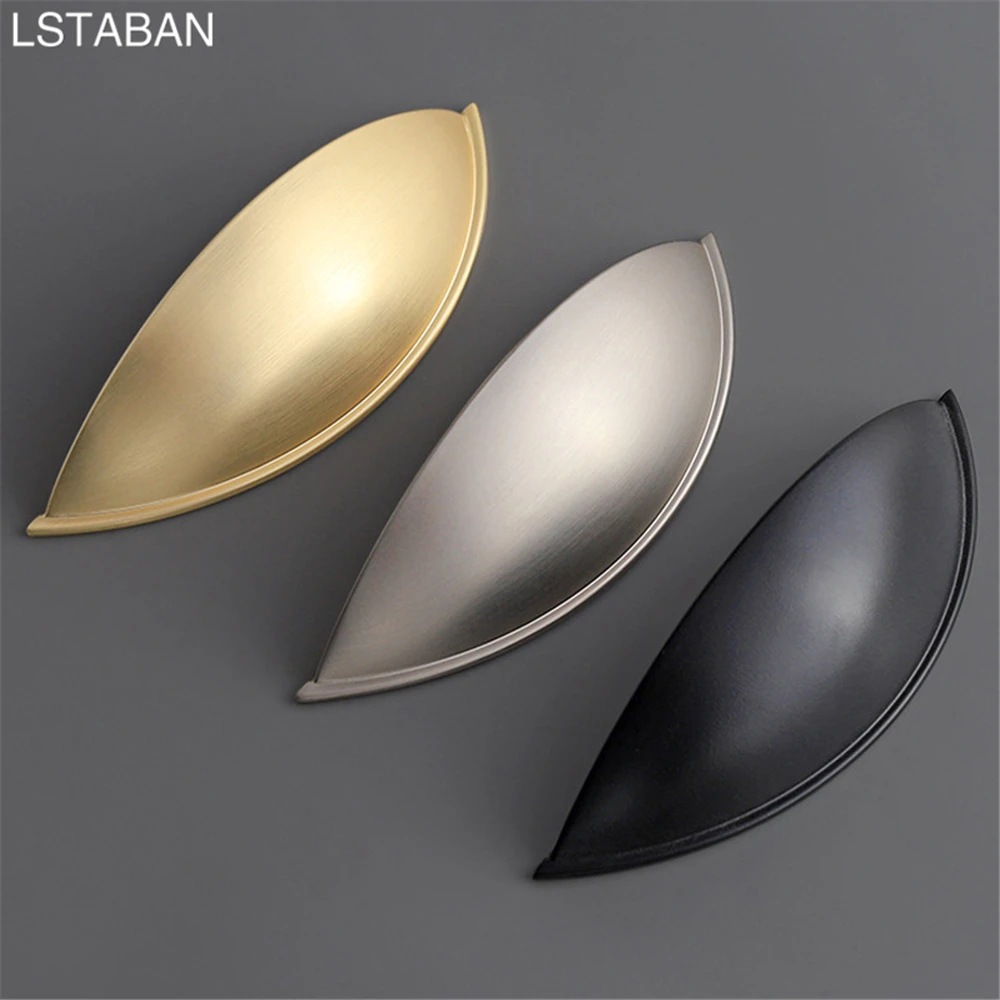 Zinc Alloy Shell Shape Cabinet Handle Semicircular Furniture Hardware Door Knob Kitchen Cabinet Knob Cupboard Wardrobe Push Pull