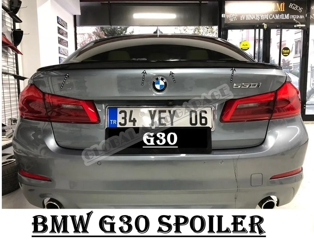 For Bmw 5 Series G30 2017-2021 Spoiler Auto Accessory Universal Spoilers Car Antenna Piano Black For Car Styling Diffüser Flaps