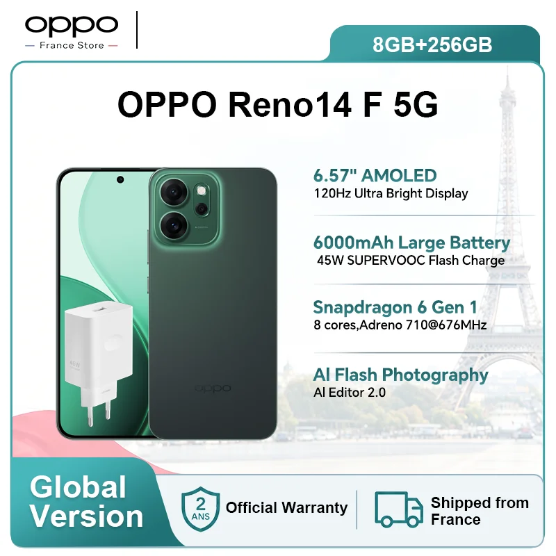 Versión Europea del Teléfono Inteligente OPPO Reno14 F 5G