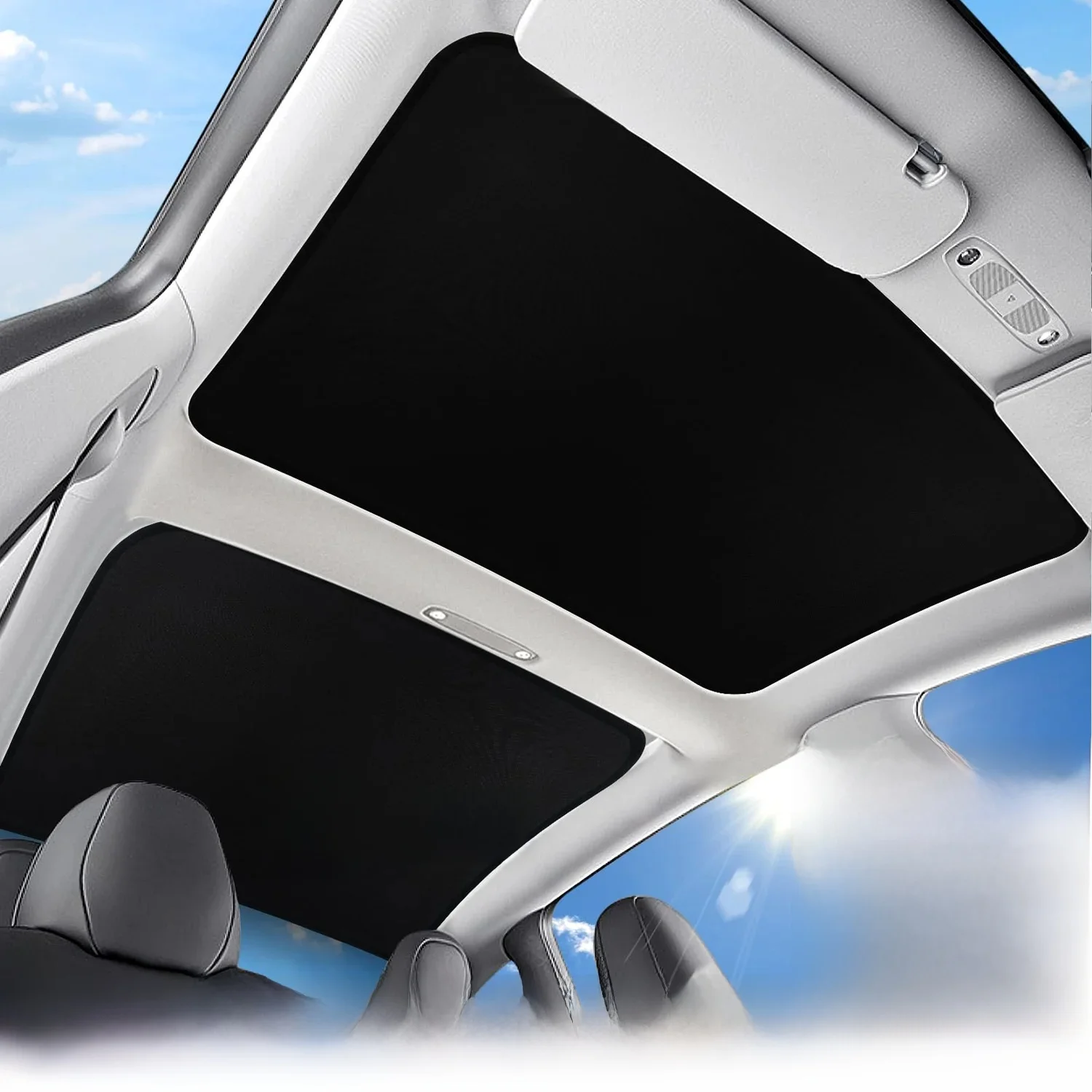 Zonneschermen Voor Tesla Model 3 Zonnedak Highland 2025 Model Y 2020-25 Ijs Doek Gesp Zon Pare Glas Voor achter Dakraam Accessoire - afbeelding 2