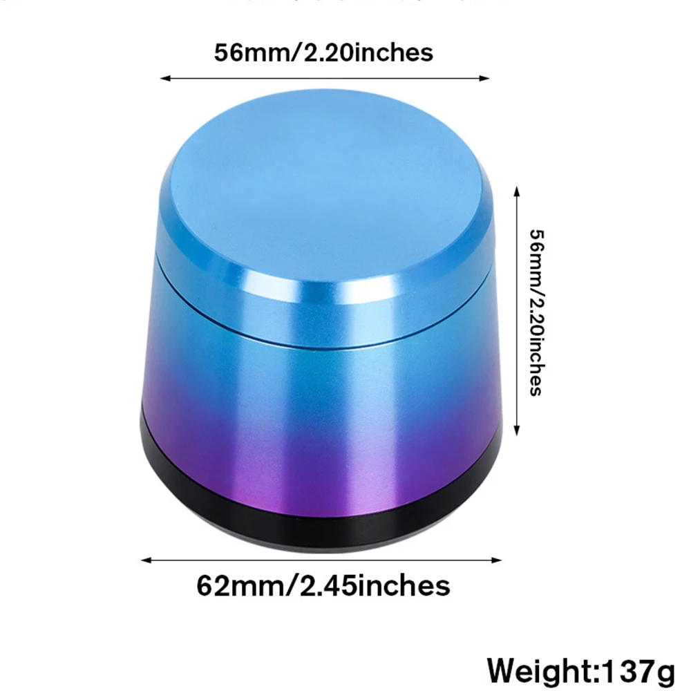 Conical Gradient Aluminum Herb Grinder Tobacco Smoke Herbal Crusher Shredder Spice Mill 56mm 3-Layers Smoking Accessories